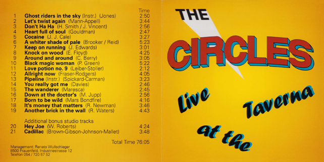 The Circles CD Live at The Taverna cover out