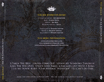 Joe Johnston Band CD The Message tray