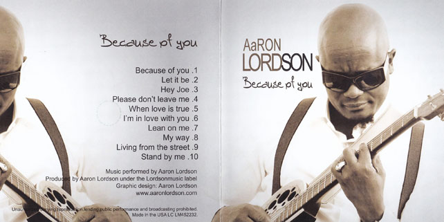 aaron lordson cd because of you cover out