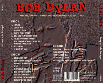 bob dylan cd lucky not be destroyed tray