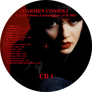 carmen consoli cd live at fillmore, cortemaggiore label 1