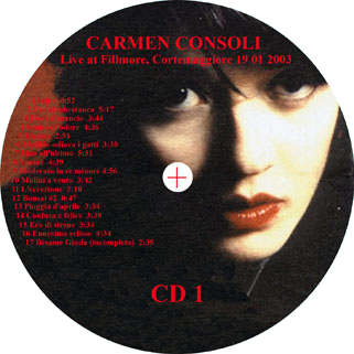 carmen consoli cd live at fillmore, cortemaggiore label 1 old
