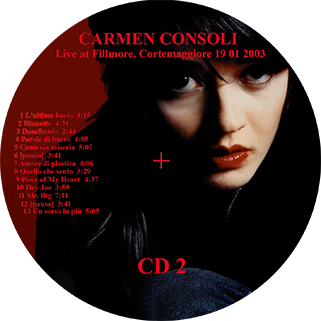carmen consoli cd live at fillmore, cortemaggiore label 2