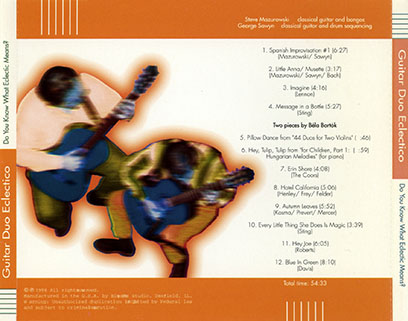 guitar duo eclectico cd do you know what eclectic means tray
