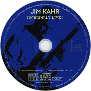 Jim Kahr Group CD Incredibly Live label
