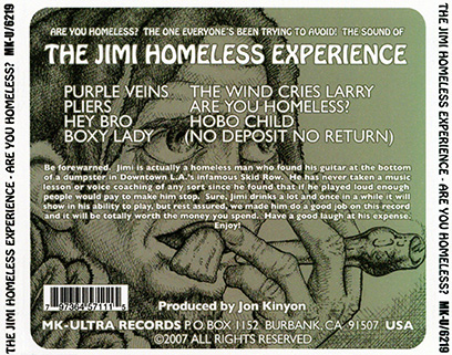 jimi homeless experience cd are you homeless tray