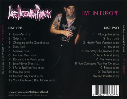 lee lozowick project cd live in europe tray