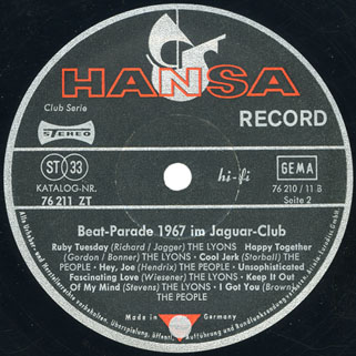 people lp beat parade 1967 label 2