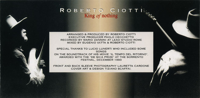 roberto ciotti cd king of nothing sleeve in