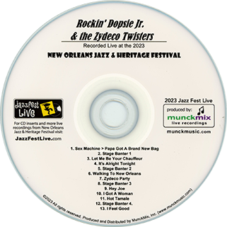 Rockin' Dopsie Jr & The Zydeco Twisters - Live at 2023 New Orleans Jazz & Heritage Festival label