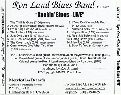 ron land blues band cd rockin' blues tray