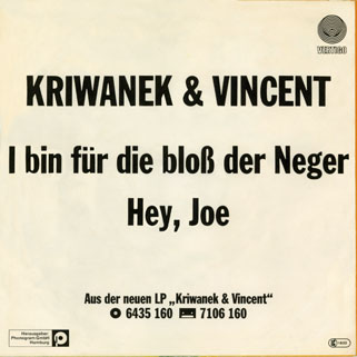 kriwanek and vincent single back cover