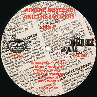 Arsene Obscene and The Loozers LP Raw Pops label 2