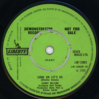 sandy nelson single side come on let's go green label