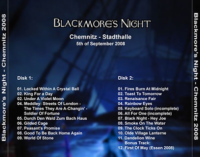 blackmore's night 2008 09 05 stadthalle chemnitz germany alternate tray