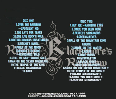 ritchie blackmore's rainbow 1995 10 17 rotterdam cd european days tray