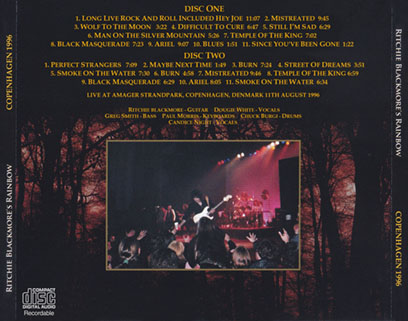 ritchie blackmore's rainbow 1996 08 11 cd copenhagen 1996 tray