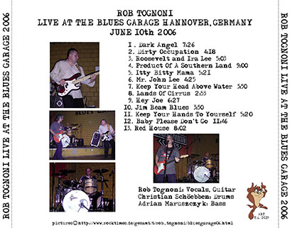 rob tognoni live at blues garage hannover germany 2006 tray