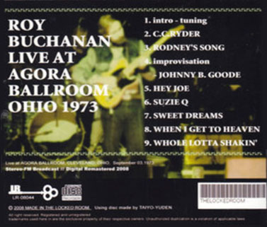 roy buchanan live at agora ballroom ohio 1973 tray