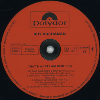 roy buchanan that's what i am here for france  label 1