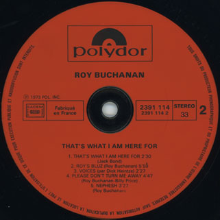roy buchanan that's what i am here for france  label 2