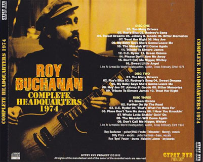roy buchanan complete headquaters 1974 back