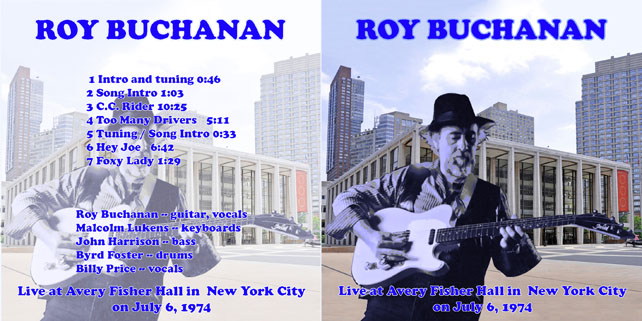 roy buchanan live at avery fisher on july 6, 1974 cover out