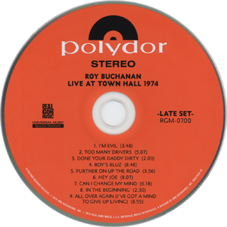 roy buchanan live at town hall 1974 label 2