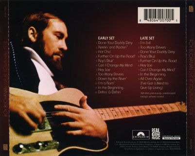 roy buchanan live at town hall 1974 tray out