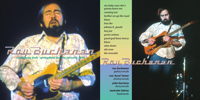 Roy Buchanan 1976 01 16 Symphony Hall cover out