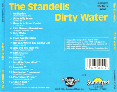 standells cd dirty water sundazed mono tray