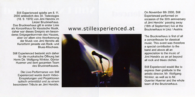 Still Experienced CD Live at the Brucknerhaus cover in