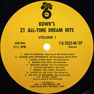 stillroven lp various kdwb's 21 all time dream hits volume 1 label 1