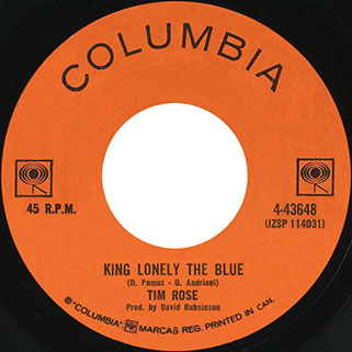 tim rose single canada red side king lonely the blue