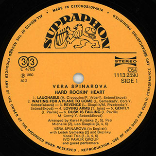 vera spinarova lp hard rockin' heart label 1