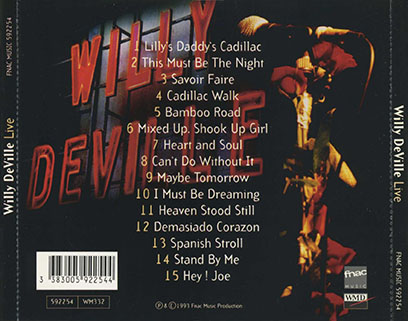 willy deville 1993 10 -- olympia paris cd live tray