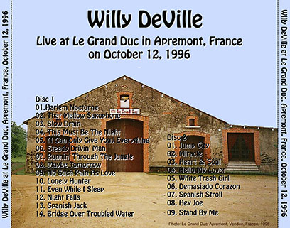 willy deville 1996 10 12 le grand duc apremont france tray