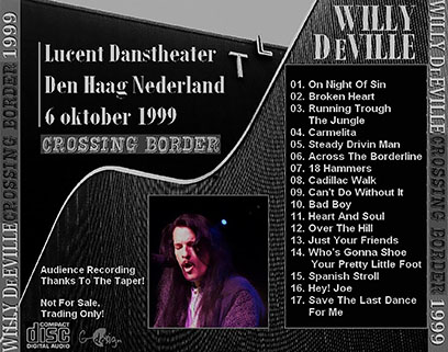 Willy DeVille 1999 10 06 Lucent Danstheater Den Haag Nederland tray