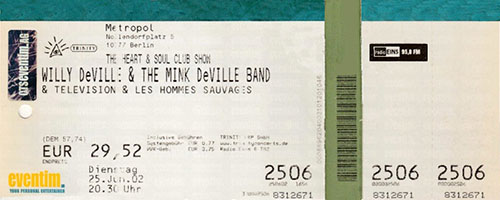 willy deville 2002 06 25 metropole berlin ticket