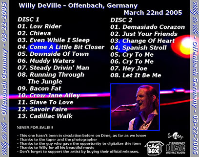 willy deville 2005 03 23 offenback-am-main germany tray