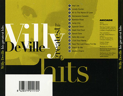 willy deville cd his greatest hits arcade spain tray out