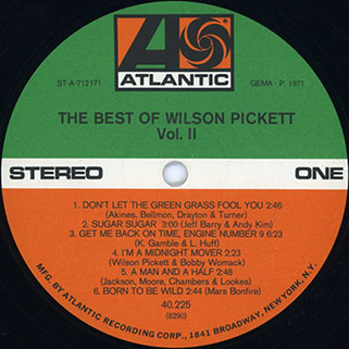 wilson pickett best of volume 2 germany label 1